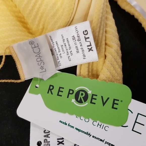 💕L*SPACE💕 Eco Chic Repreve Sol Bikini Bottom ~ Ribbed Golden Hour XL NWT - Picture 12 of 14